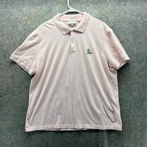Lacoste Polo Shirt Mens XXL Pink Preppy Dress Mesh Cotton Regular Logo Palms - Picture 1 of 9